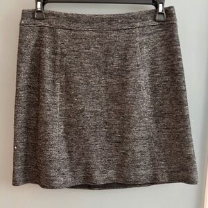 Ann Taylor Metallic Silver-Black A-Line Skirt